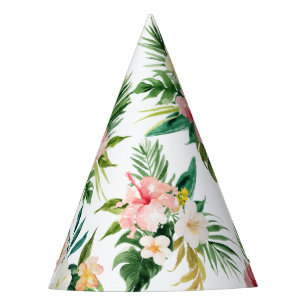 Chapeaux De Fètes Aquarelle Fleurs tropicales Casquettes de la fête