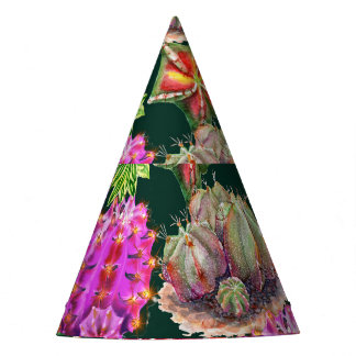 Chapeaux De Fètes Aquarelle florale Cactus Motif sans couture