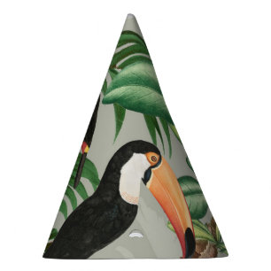Chapeaux De Fètes Aquarelle Forêt tropicale et Oiseaux du Toucan