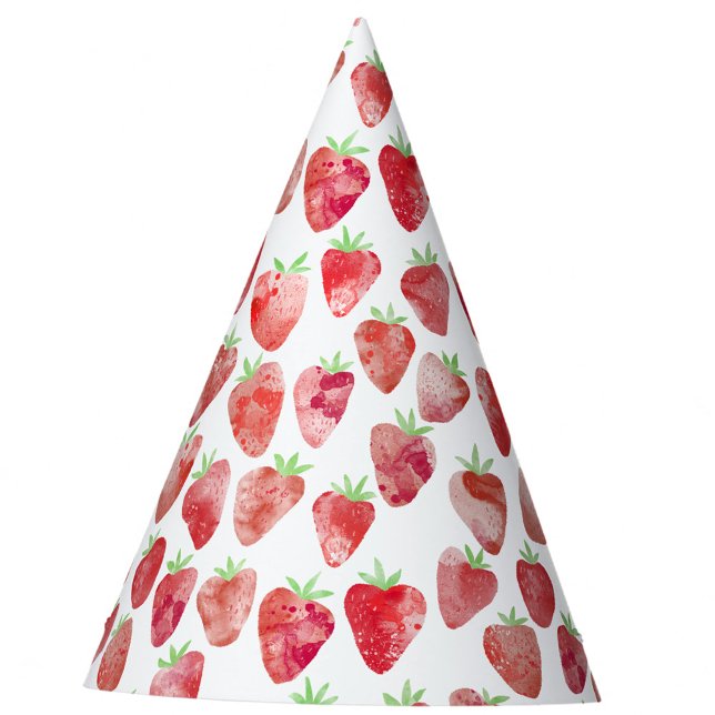 Chapeaux De Fètes Aquarelle fraise (Strawberry berry sweet watercolor pattern party hat)