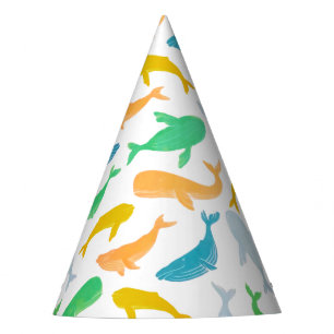Chapeaux De Fètes Aquarelle marine de baleine de l'océan Pacifique