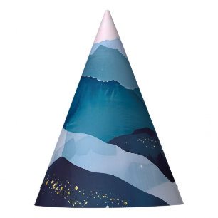 Chapeaux De Fètes Aquarelle minimaliste Whimsical Gold Mountain
