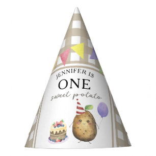 Chapeaux De Fètes Aquarelle Pomme de terre 1er anniversaire