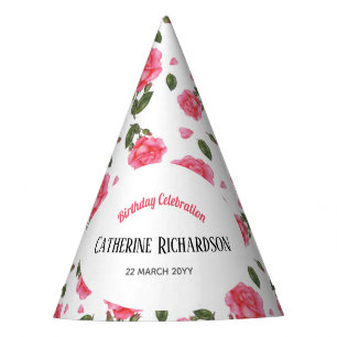 Chapeaux De Fètes Aquarelle rose rose Shabby Design chic
