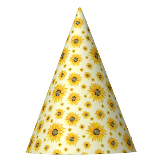 Chapeaux De Fètes Aquarelle Tournesols motifs floraux (Devant)