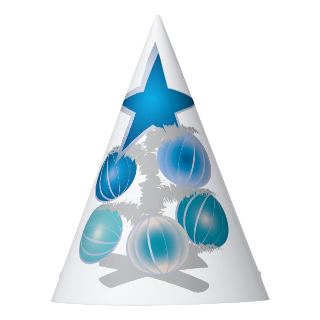 Chapeaux De Fètes Arbre de Noël bleu (Devant)