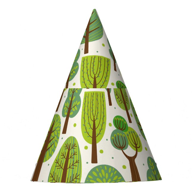 Chapeaux De Fètes Arbres d'été : Motif vert sans joint (Devant)