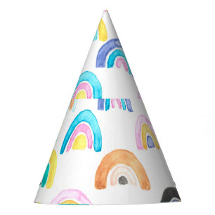 Chapeaux De Fètes Arc-en-ciel enfant, Motif pour enfants aquarelle.