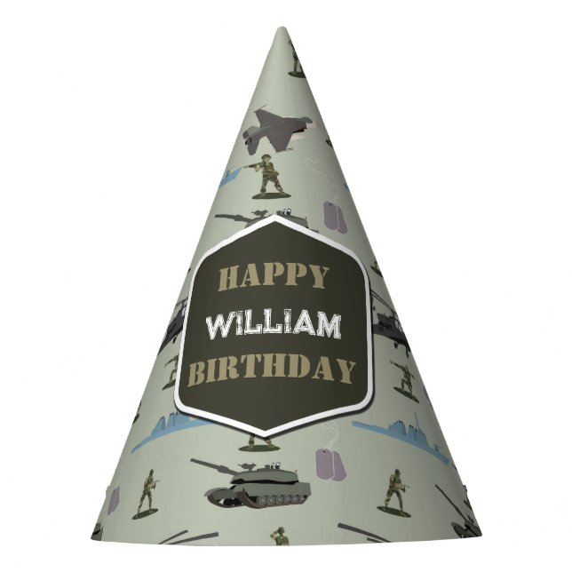 Chapeaux De Fètes Army Military Camouflage Green Camo Birthday (Devant)