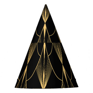 Chapeaux De Fètes Art Déco : Noir Or sans couture luxe