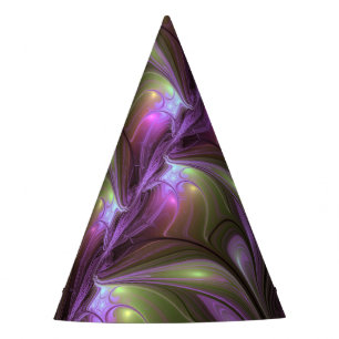 Chapeaux De Fètes Art fractal abstrait violet pourpre kaki coloré
