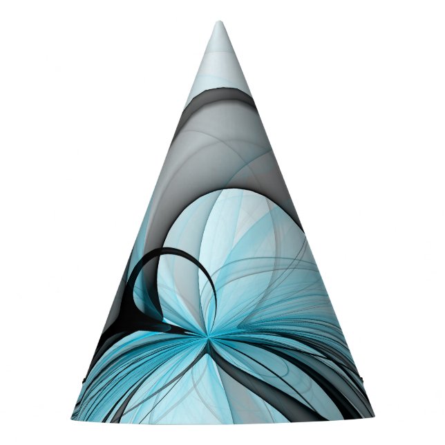 Chapeaux De Fètes Art fractal moderne gris anthracite abstrait bleu (Devant)