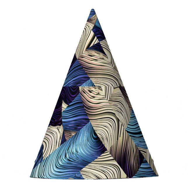 Chapeaux De Fètes Art numérique Bleu Carrés Abstraits (Devant)