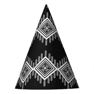 Chapeaux De Fètes Art tribal noir et blanc