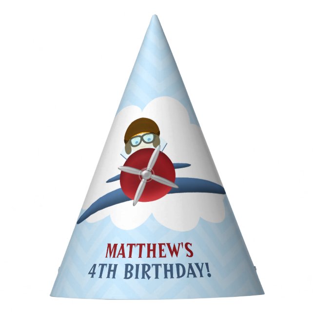 Chapeaux De Fètes Aviateur et son avion (Devant)