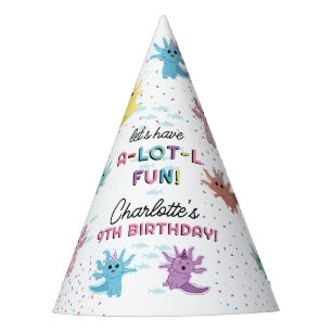 Chapeaux De Fètes Axolotl Kids Cute Salamander Anniversaire