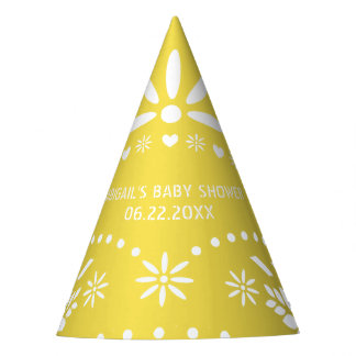 Chapeaux De Fètes Baby shower de picado jaune neutre