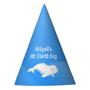 Chapeaux De Fètes Baleine béluga personnalisée Anniversaire de l'océ