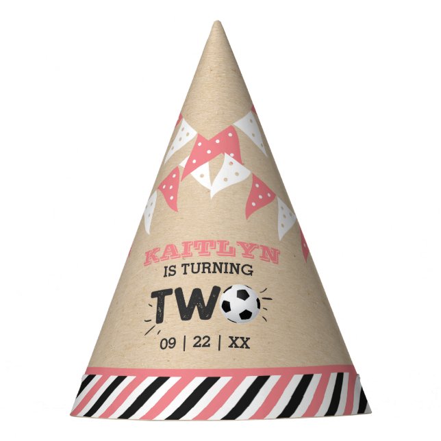 Chapeaux De Fètes Balle de soccer étoile 2e anniversaire (Devant)