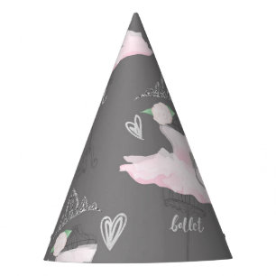 Chapeaux De Fètes Ballerine fête d'anniversaire Pink & Grey Couture