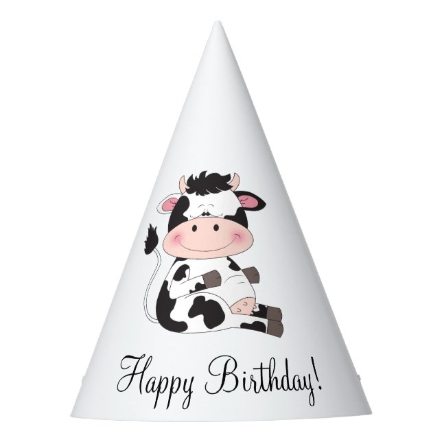 Chapeaux De Fètes Bande dessinée mignonne de vache à bébé (Devant)