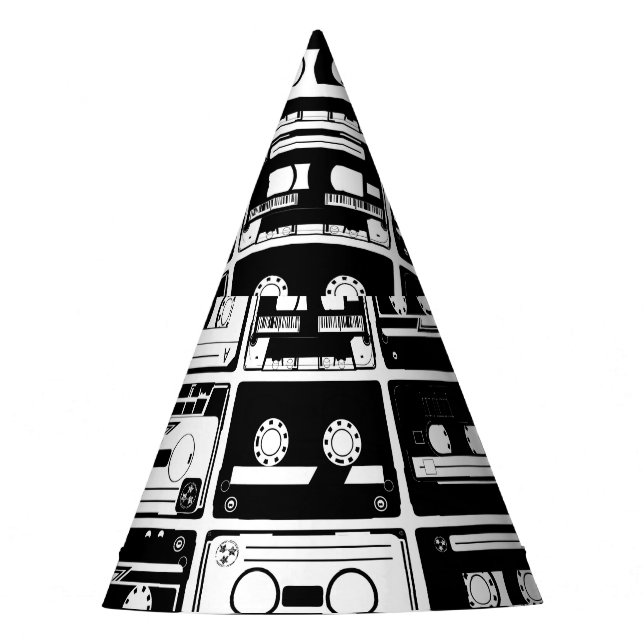 Chapeaux De Fètes Bandes audio rétro, motif à l'ancienne. (Devant)