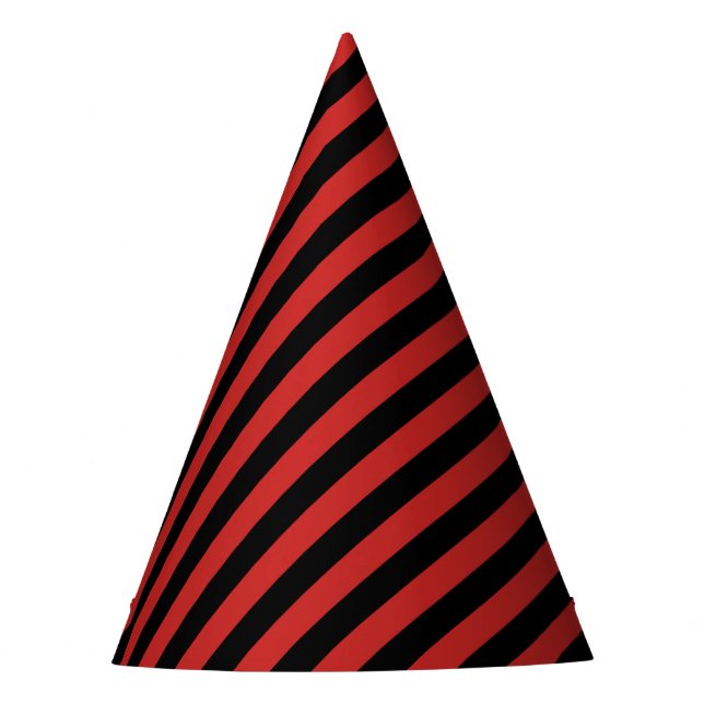 Chapeaux De Fètes Bandes diagonales rouges et noires (Devant)