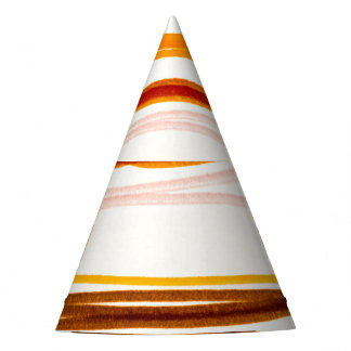 Chapeaux De Fètes Bandes géométriques, aquarelle orange