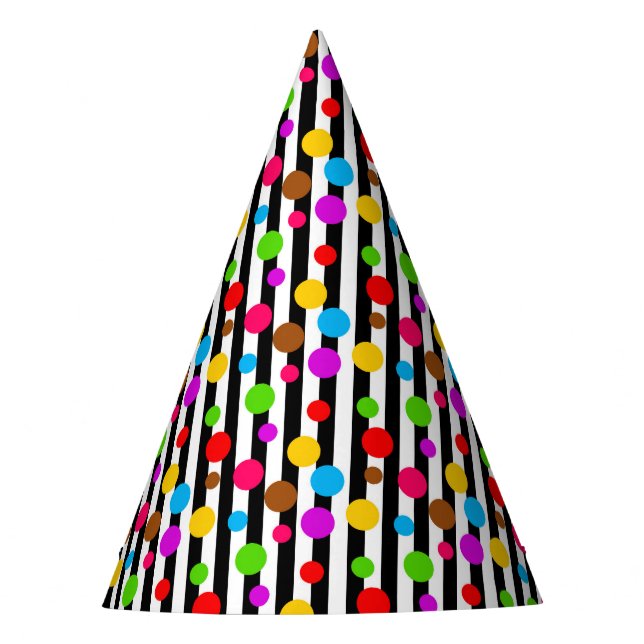 Chapeaux De Fètes Bandes Pois colorées (Devant)