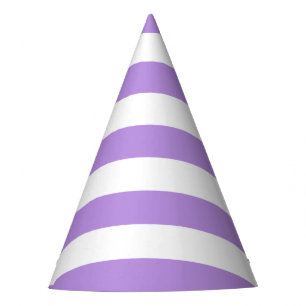 Chapeaux De Fètes Bandes pourpres, Blancs, Motif rayé