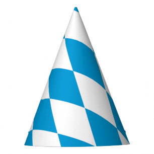 Chapeaux De Fètes Bavière diamant drapeau motif bleu et blanc