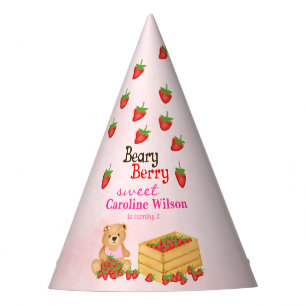 Chapeaux De Fètes Béary Berry Sweet Pink Bear Strawberries Anniversa
