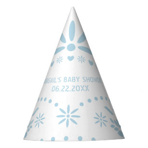 Chapeaux De Fètes Bébé bleu et blanc papel picado bébé garçon douche