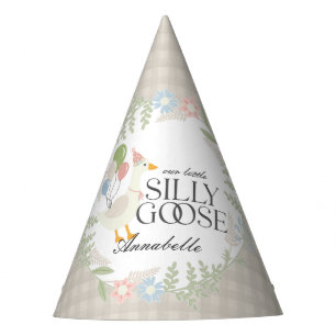 Chapeaux De Fètes Beige Silly Goose Floral En vichy Anniversaire Fav