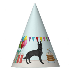 Chapeaux De Fètes Berger Allemand Noir GSD Anniversaire Coloré
