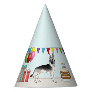 Chapeaux De Fètes Berger Allemand Silver Sable Anniversaire Coloré