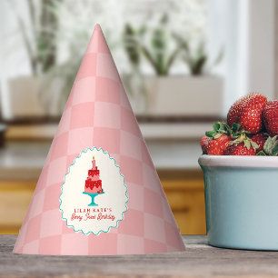 Chapeaux De Fètes Berry 1er Anniversaire Panier de fraises Checkerbo