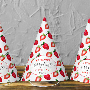 Chapeaux De Fètes Berry aux fraises sucrées Premier 1er anniversaire