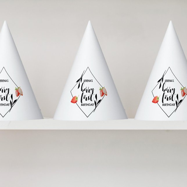 Chapeaux De Fètes Berry First | 1er anniversaire | fraise | Moderne (Créateur téléchargé)