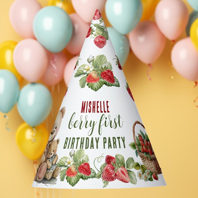 Chapeaux De Fètes Berry First Strawberry et Bear Anniversaire (Créateur téléchargé)