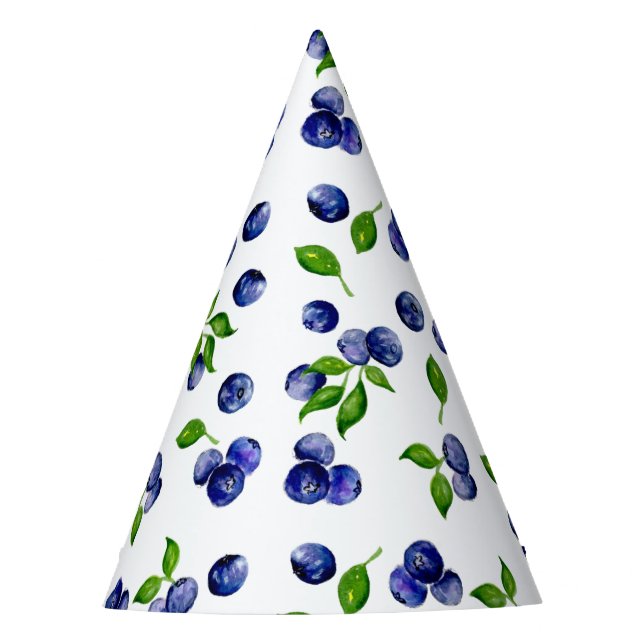Chapeaux De Fètes Berry Sweet Anniversaire Blueberries Aquarelle Cut (Devant)