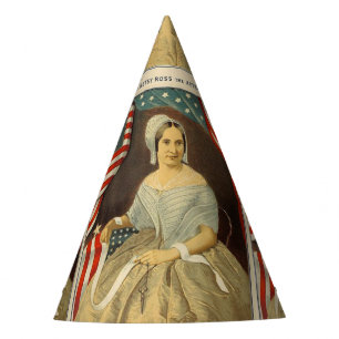 Chapeaux De Fètes Betsy Ross Premier drapeau américain Portrait Vint
