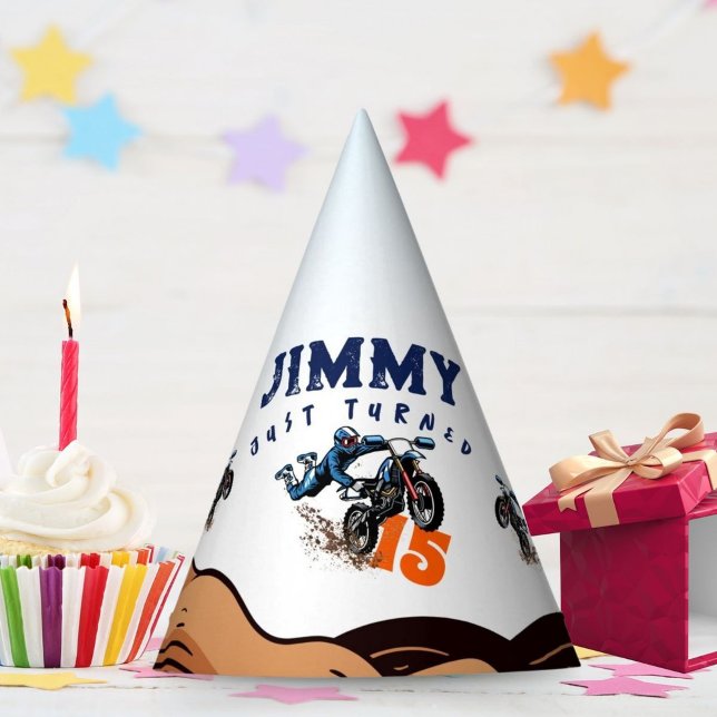 Chapeaux De Fètes Biker Kid Dirt Stunt Vélo Anniversaire (Créateur téléchargé)