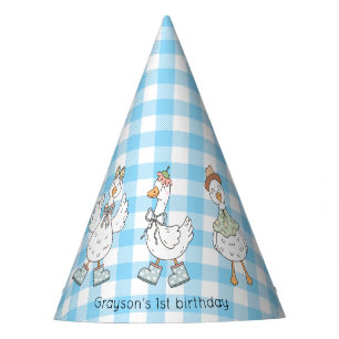 Chapeaux De Fètes Bleu d'oie soyeux Anniversaire