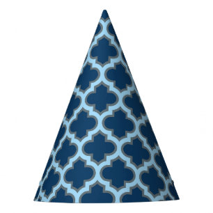 Chapeaux De Fètes Bleu et Bébé Bleu Trellis, treillis, Quatrefoil