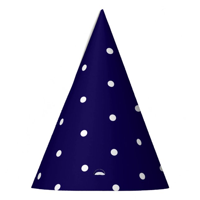 Chapeaux De Fètes Bleu foncé avec style point blanc (Gauche)