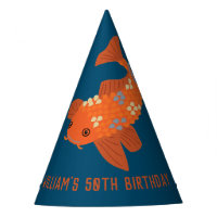 Bleu marine et poissons de Koi d'orange