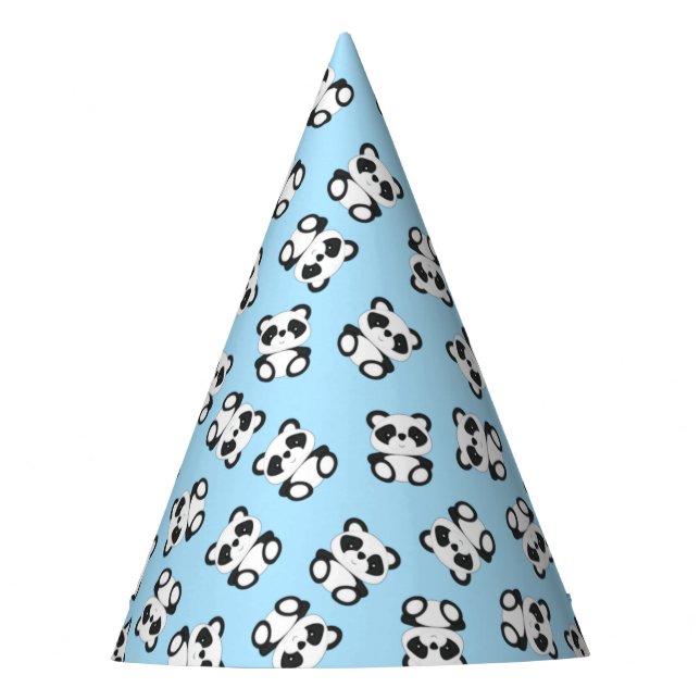 Chapeaux De Fètes Bleu Panda Bear fête d'anniversaire (Devant)