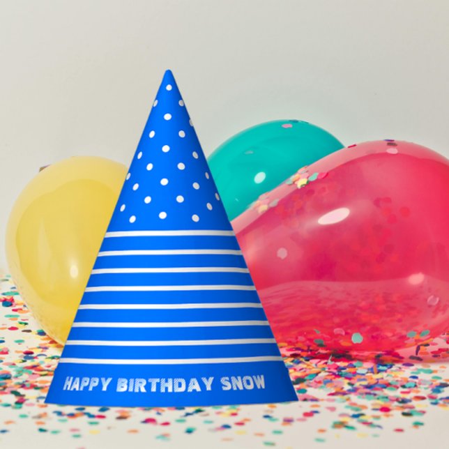 Chapeaux De Fètes Bleu, Points Blancs, Casquette de la Fête (Créateur téléchargé)
