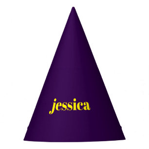 Chapeaux De Fètes Bloc de couleur minimaliste nom personnalisé